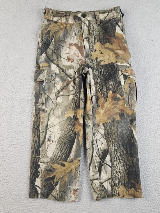 Realtree Camouflaged Pants Boy's Med 8 Hardwoods Cargo Pockets Outdoors Hunting - Picture 1 of 9